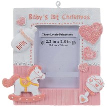 Baby’s First Christmas Photo Ornament 2.2 in x 2.8 in Pink - £12.46 GBP