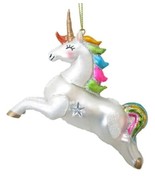 December Diamonds 79-81350 Glass &amp; Resin Rainbow Unicorn 4.5&quot; Ornament - $22.40