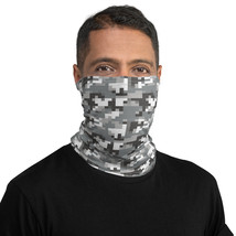 Camouflage Digital Pixel White &amp; Black Breathable Washable Neck Gaiter  - £13.22 GBP