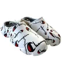 Champion Men Youth Clogs Super Meloso Warped Slip on Logo Shoes White Size 7 - £17.48 GBP