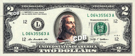 Jesus Christ on REAL $2 Dollar Bill Cash Money Collectible Memorabilia B... - $159.55 MXN