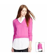 RALPH LAUREN WOMEN&#39;S PLUS SIZE SHIRT TAIL SWEATER IN COLOR PINK - SIZE 3X - €30,85 EUR