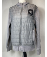 Converse Quilted Jacket with Sweatshirt Back and Sleeves Men&#39;s Medium Gray - £22.06 GBP