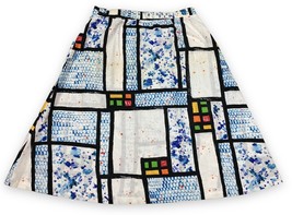 Vtg 80s 90s Abstract Geometric Wearable Art A-Line Skirt USA Made Womens... - £18.17 GBP