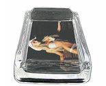 Pin Up Cowgirls D8 Glass Square Ashtray 4&quot; x 3&quot; Smoking Cigarette Bar - £38.91 GBP