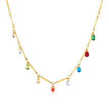 Colorful High-End Light Luxury Temperament Titanium Steel Necklace Women - £12.74 GBP