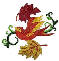 BeyondVision Custom and Unique Autumn[ Swallow in Leaves ] Embroidered Iron on/S - £12.52 GBP