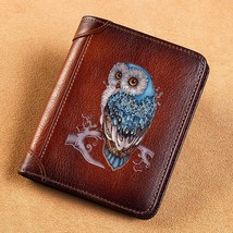  Men Wallets Noble Owl Printing Short Card Holder Purse Luxury Brand Male Wallet - £62.87 GBP