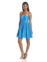 NWT MINUET dress S formal cocktail wedding strapless lace blue prom homecoming - £59.69 GBP
