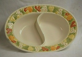 Della Robbia by Metlox Poppytrail Vernon 12&quot; Oval Divided Vegetable Bowl - £23.87 GBP