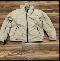 Vintage Eddie Bauer Tan Goose Down Men’s Puffer Coat Packable Hood Size XL - $30.39