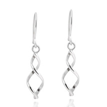 Dainty Infinity 3D Twist Mobile Sterling Silver Dangle Earrings - £8.51 GBP