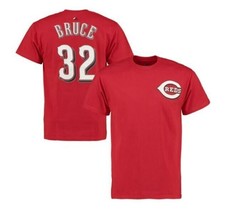 Majestic Men&#39;s Cincinnati Reds Bruce #32 Short Sleeve Crew T-Shirt, Red,... - $16.82