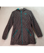 The North Face Jacket Girls Large Dark Gray Nylon Long Sleeve Hooded Ful... - $36.04