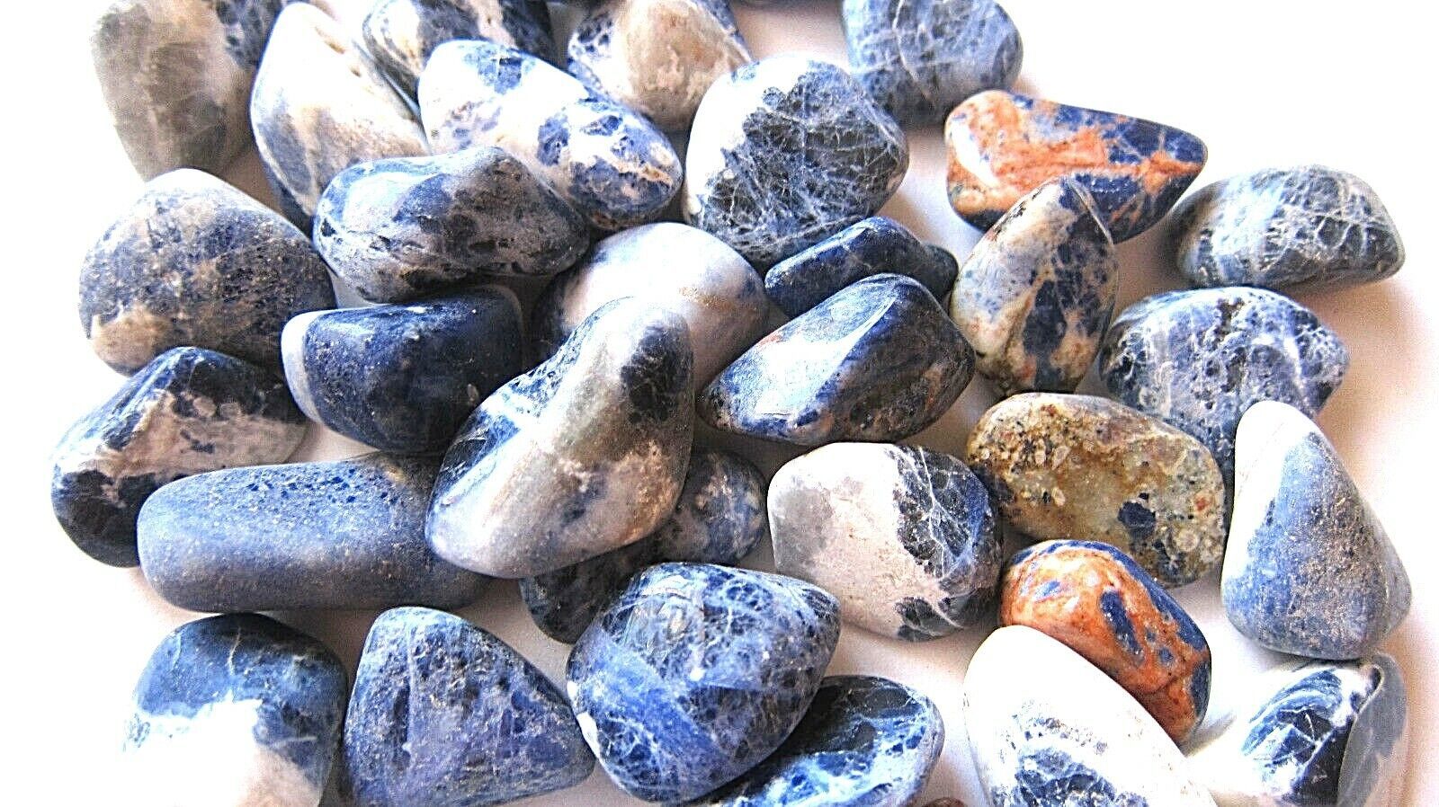 1X Sodalite Tumbled Stone 25-30mm Healing Crystal Psychic Vision Reiki B... - $1.93