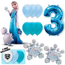 Frozen Airwalker Deluxe Balloon Bouquet - Blue Number 3 - £35.87 GBP