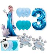 Frozen Airwalker Deluxe Balloon Bouquet - Blue Number 3 - £36.05 GBP