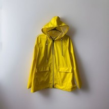 Charis Allure Hooded Yellow Rain Jacket Womens Size XL Long Sleeve Pcokets - $19.75