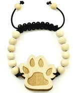 Oso Pata Brazalete Nuevo Buen Madera Estilo Ajustable Macrame Sin Nudo 10mm - $12.87