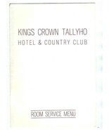Kings Crown Tallyho Hotel &amp; Country Club Menu Las Vegas Nevada 1965 - £616.78 GBP