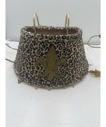 Vintage Leopard Print Hanging Wall Light Lamp Fleur De Lis Saints - €38,22 EUR