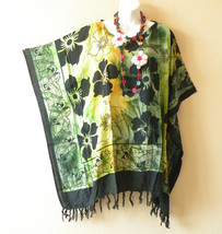 KG40 Scenic Tie Dye Batik Plus Poncho Caftan Hippie Tunic Blouse Top up to 5X - £19.79 GBP