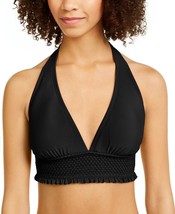 MSRP $78 Tommy Hilfiger Smocked Halter Bikini Top Swimsuit Black Size 2XL - £14.74 GBP