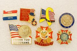 Vintage Lot Enamel Jewelry Event Pins US Military Veterans American Legion - $19.79
