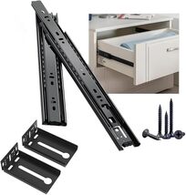 10 Inch Black Drawer Slides, Pack of 6 Set Full Extension, 46mm Height S... - $44.40