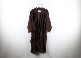 Vintage 60s Streetwear Mens OSFA Blank Velour Fleece Belted Bath Robe Br... - £55.22 GBP