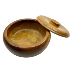 Round Wooden Container With Lid  Medium To Light Color 6” Wide 3” Tall S... - $216.83 MXN