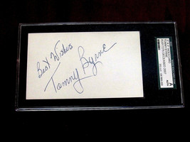 TOMMY BYRNE 2 X WSC YANKEES PITCHER SIGNED AUTO VINTAGE INDEX CARD SGC A... - $34.64