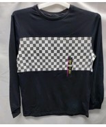Boys XXL (18) Black Long Sleeve T-Shirt With Checkered Chest Art Class  - $10.99