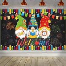 Back to School Photo Backdrop Banner Welcome Back 43x71 Inch Classroom D... - $6.45