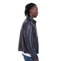 Vinci The Labanon Navy Blue Leather Men Jacket image 2