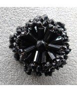 Vintage West Germany Black Beaded Cluster Brooch MCM - $35.03 CAD