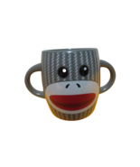 Sock Monkey Coffee Tea Mug Gray With Double Handles By Gallerie - £7.90 GBP