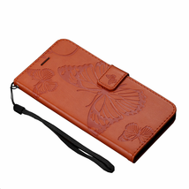Anymob Xiaomi Redmi Tan Wrist Chain Case Butterfly Pattern Soft Leather Case - $26.90