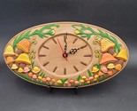 1970s Vintage MUSHROOM WALL CLOCK Tested Boho Hippie Style Oval Earth Co... - $49.49