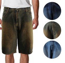 Men&#39;s Casual Denim Faded Wash Relaxed Fit Cotton Blend Jean Shorts - $29.91