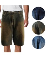 Men&#39;s Casual Denim Faded Wash Relaxed Fit Cotton Blend Jean Shorts - $40.90 CAD