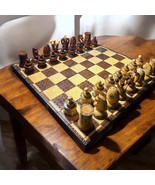 Vintage Handmade Wooden Chess ♟️ Figures Set With Box For Play - $242.79 CAD