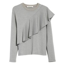 NWT Women Size Medium Diane von Furstenberg Ruffled Accent Longsleeve Sweatshirt - £70.87 GBP
