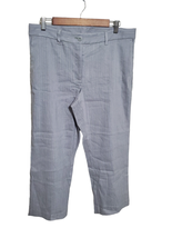 J.Jill (12) Linen Stretch Gray/White Straight Leg Crop Pants  - $38.49