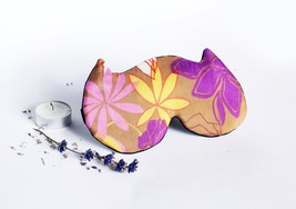 Luxury Silk eye sleep mask - Floral cat sleeping mask - Pure Silk night ... - £13.54 GBP