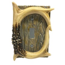 Faux Deer Antler Light Switch Plate Cover Hunting Lodge Log Cabin Rustic - £13.39 GBP