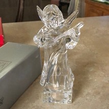 Mikasa Crystal Angel Mandolin Statue Figurine Mikasa Solid Crystal - $325.00