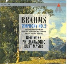 Brahms: Symphony No. 2 Academic Festival Overture New York Philharmonic; Masur [ - £10.34 GBP