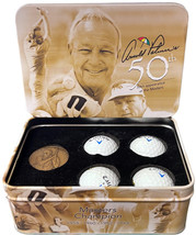 Callaway Arnold Palmer Masters 50th Appearance Commemorative Collectors Tin w/ 4 - £37.57 GBP