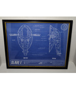 LOT OF 2 STAR WARS FRAMED BLUEPRINTS SCHEMATICS - SNOWSPEEDER - SLAVE 1 - £29.96 GBP